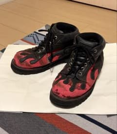 【Y2K】Sha Sha Fine shoes ファイヤーパターン ブーツ 44のサムネイル