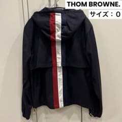 THOM BROWNE. NEW YORK フード付きネイビーブルゾン サイズ0 - メルカリ