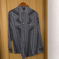 PLAINS WESTERN WEAR ストライプ長袖シャツ Mサイズ