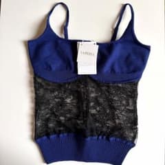 LA PERLA ラ・ペルラ ニットレースキャミソール ブルー×ブラック 
