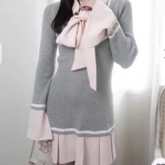 LIP SERVICE シャツドッキングプリーツワンピース ピンクのサムネイル