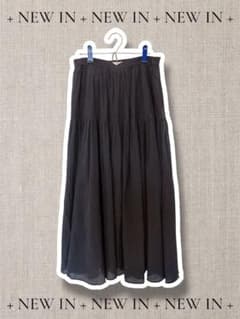 【美品】ANAYI ネイビーシフォン フレアスカートのサムネイル