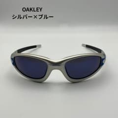 【希少 】90s OAKLEY ストレート　シルバー×ブルー　USA製サングラス 希少 】90s OAKLEY ストレート シルバー×ブルー USA製サングラス