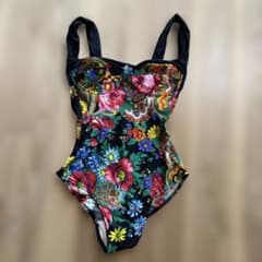 【Crool】インポート ヴィンテージ ワンピース水着 花柄 M相当のサムネイル