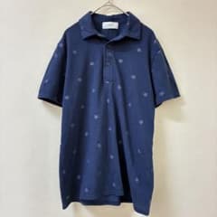 【美品】AZUL BY MOUSSY スター総柄 ポロシャツ ネイビー Mのサムネイル