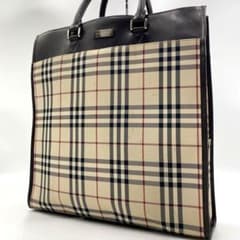 バーバリー BURBERRY トートバッグ ハンド ノバチェック 本革 A4可のサムネイル