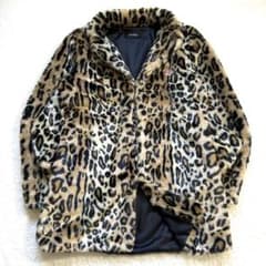 美品】DOWBLレオパード柄 フェイクファーコート メンズ ドメブラ 