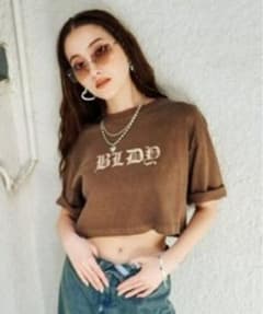 ミニTシャツ　古着y2k ギャル　ブラウン　ピグメントクロップドTシャツのサムネイル