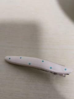 ホワイト 水色ドット ヘアピンのサムネイル