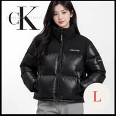 Calvin Klein】韓国限定＊クロップドダウン＊L＊ブラック - メルカリ