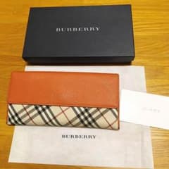 BURBERRY オレンジ×ベージュ 長財布のサムネイル