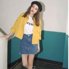 カットオフドロップショルダージャケット イエローのサムネイル