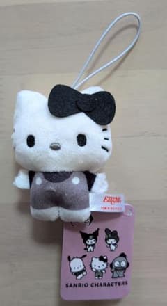 【3日間限定】サンリオキャラクターズ ぬいぐるみストラップモノクロ ハローキティのサムネイル
