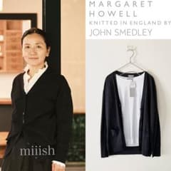 マーガレットハウエル別注　ジョンスメドレー　カーディガン　チャコールグレー　L マーガレットハウエル別注 ジョンスメドレー カーディガン