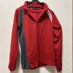 adidas ジップアップジャージ レッド/グレーのサムネイル