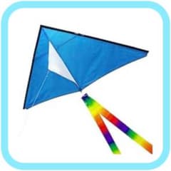 たこ 三角 凧揚げ100M凧糸とハンドル付き 収納バッグ付き カイト 簡単 青