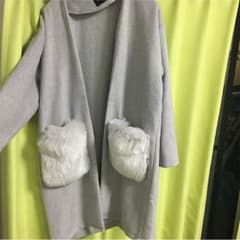 ファーポケットコート かわいい 激安 ほぼ新品 人気のサムネイル