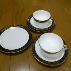 【ペア】セリーヌ カップ＆ソーサー＆プレート トリオ 2組のサムネイル