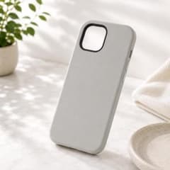신품 iPhone13 PU 가죽 쉘 케이스 실키 그레이 내충격 세련