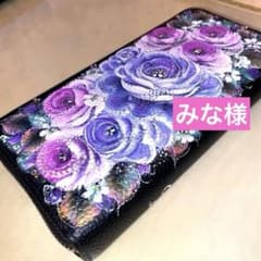 長財布 薔薇 手描き トールペイント - メルカリ
