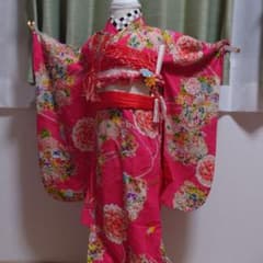 【むーりん様専用】3an21 正絹錦紗　アンティークので　七五三　3歳　着物のみのサムネイル