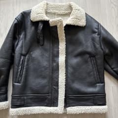フェイクレザー ボアジャケット ブラックのサムネイル