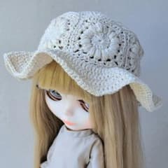 ドール用グラニーハット　<アイボリー>のサムネイル