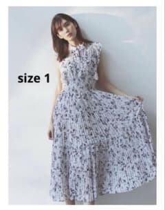 SNIDEL Sustainableフリルプリーツワンピース　1サイズのサムネイル