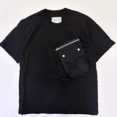 美品】sacai サイドジップ ドッキング ポケット Tシャツ ブラック 3