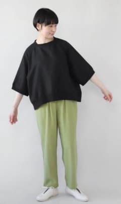 美品 mumokuteki リネンコットンビッグポケットTのサムネイル
