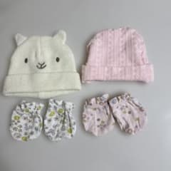 ベビー帽子 2点&ベビー手袋2点のサムネイル