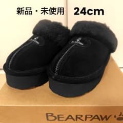 新品・未使用★BEARPAW 厚底 ムートン サンダル ブラックのサムネイル