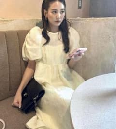 bubble sleeve jacquard dress / andresdのサムネイル