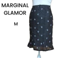 MARGINAL GLAMOR ☆ 인어 스커트 시어 소재 작은 꽃 자수 M