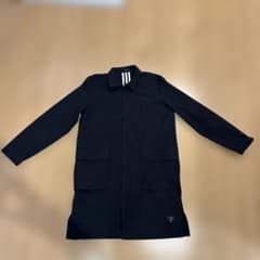 adidas Three Stripes ステンカラーコート 黒　薄手のサムネイル