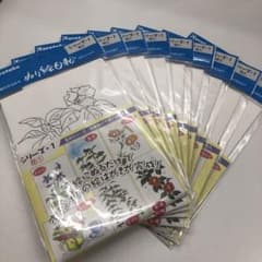 下絵付き　はがき　ぬり絵　花のサムネイル