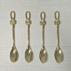 リボンモチーフ ゴールドスプーン 4本セットのサムネイル