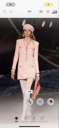 シャネルカールデザインジェニファーロペスミューズ ツイード ミニワンピース ジェニファーロペスミューズ、カールデザイン シャネルツィード