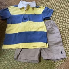 ラルフローレン ポロシャツ90上下セットとカラフルロンパのサムネイル