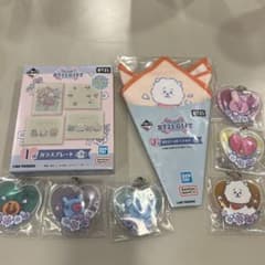 [이치 반 쿠지]BT21gift 타월 유리 플레이트 아크릴 매력 8 점 세트