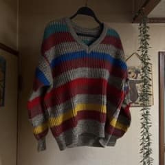 rainbow Vneck Knit sweaterのサムネイル