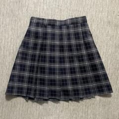 チェック柄ネイビー系スクールスカート Lのサムネイル