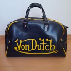 Von Dutch ヴィンテージ ボストンバッグ エナメルスポーツバッグネイビー Von Dutch ヴィンテージ ボストンバッグ エナメルスポーツバッグ