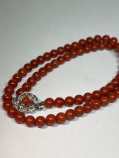 本血赤珊瑚玉 ネックレス 21㌘ 5.5mm 東ゆ7-1005☆2F - メルカリ