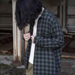 コモリ　20SS レーヨンオープンカラーシャツ　グリーン　size2のサムネイル