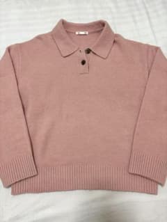 GU トップス パフニットポロシャツ 11 PINK ピンクのサムネイル