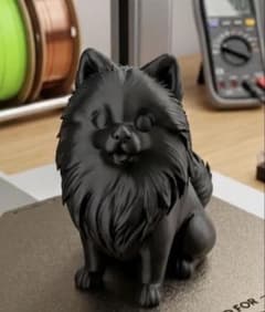 ポメラニアン 置物 インテリア ブラック　10cmのサムネイル