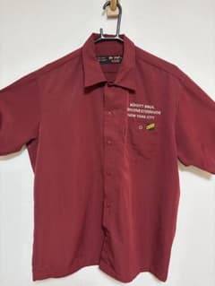 Schott（ショット） 半袖ワークシャツ レッド 刺繍ロゴ入りのサムネイル