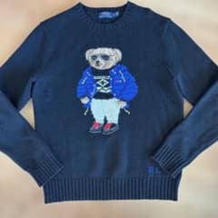 POLO Ralph Lauren クマ刺繍 ニット S/P ネイビー - メルカリ