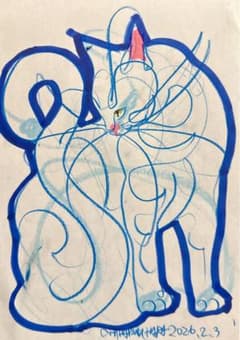 木原千春5分間ドローイング/catエスキース1 - メルカリ